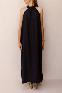 Amelia halter dress maxi darkblue - Bij Keesje - Bij Keesje - Jurk