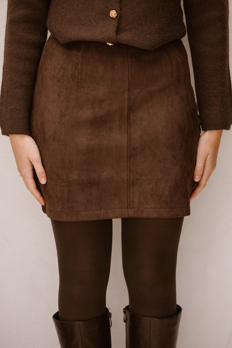Amelia skirt short suede - Bij Keesje - Bij Keesje
