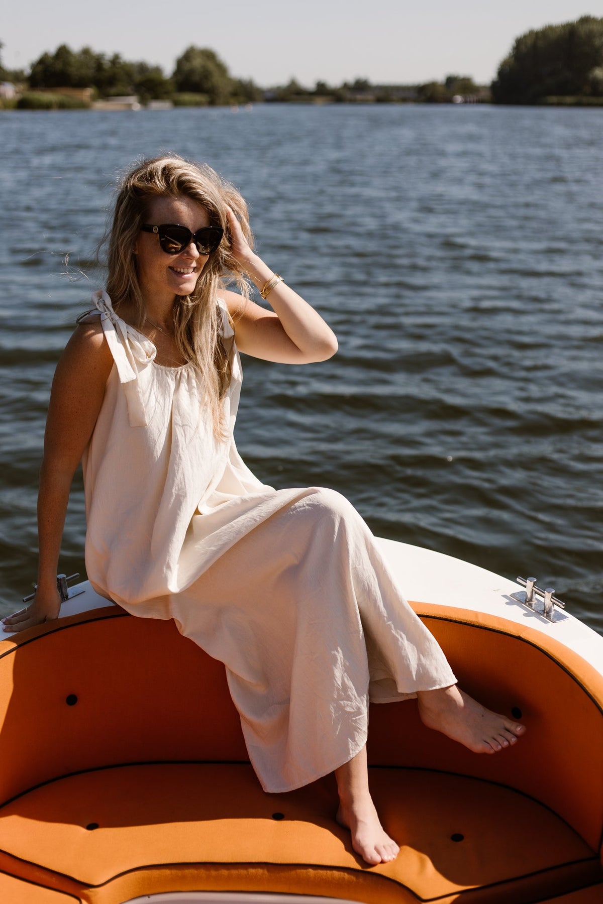 Amy bow dress beige - Bij Keesje - Bij Keesje - Jurk