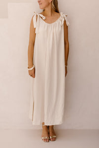 Amy bow dress beige - Bij Keesje - Bij Keesje - Jurk