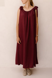 Amy bow dress bordeaux - Bij Keesje - Bij Keesje - Jurk