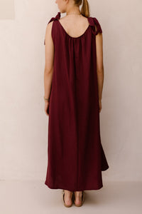 Amy bow dress bordeaux - Bij Keesje - Bij Keesje - Jurk