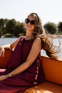 Amy bow dress bordeaux - Bij Keesje - Bij Keesje - Jurk