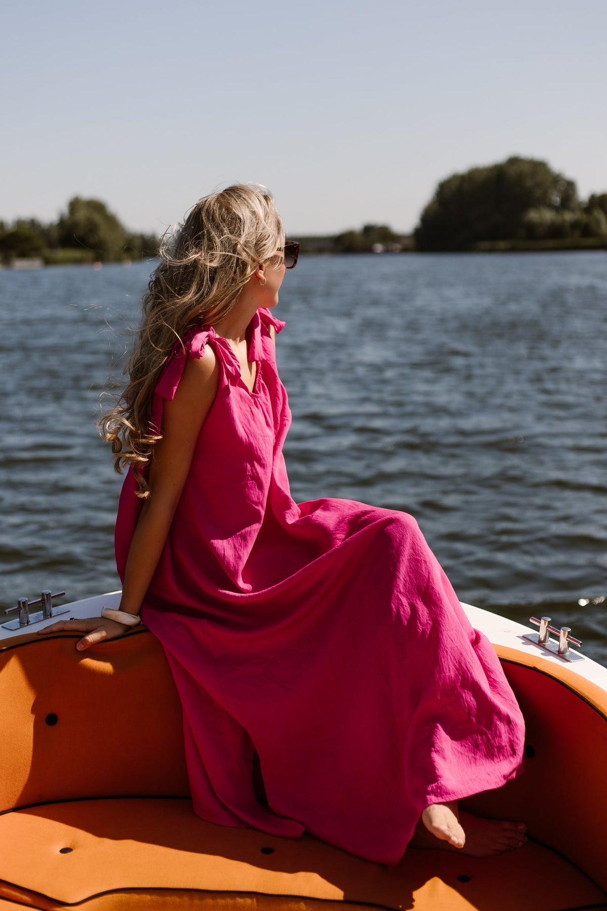Amy bow dress fuchsia - Bij Keesje - Bij Keesje - Jurk