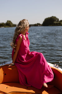 Amy bow dress fuchsia - Bij Keesje - Bij Keesje - Jurk
