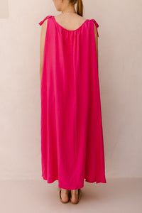 Amy bow dress fuchsia - Bij Keesje - Bij Keesje - Jurk