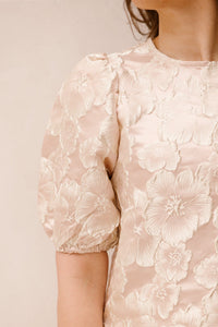 Amy jacquard top beige print - Bij Keesje - Bij Keesje The Label - top
