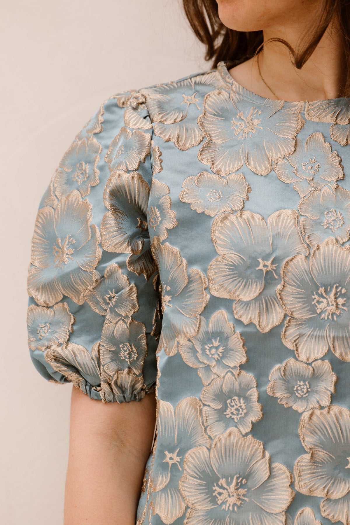 Amy jacquard top blue print - Bij Keesje - Bij Keesje The Label - top