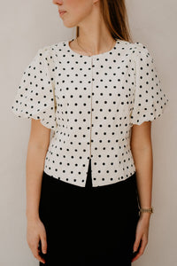 Anela dot blouse white - Bij Keesje - Neo Noir - Blouse