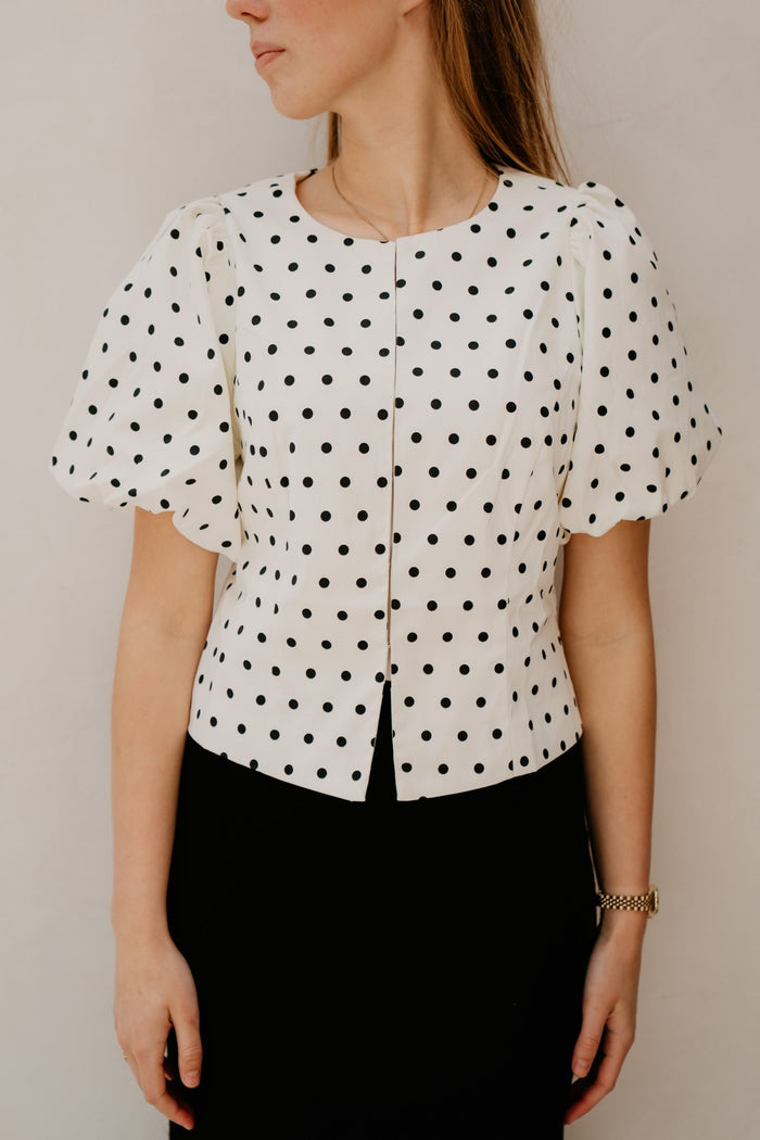 Anela dot blouse white - Bij Keesje - Neo Noir - Blouse