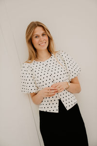 Anela dot blouse white - Bij Keesje - Neo Noir - Blouse
