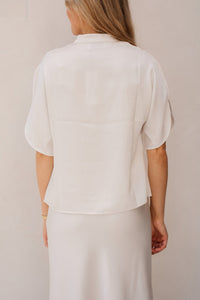 Anelle Heavy Sateen Blouse Pearl - Bij Keesje - Neo Noir - Blouse