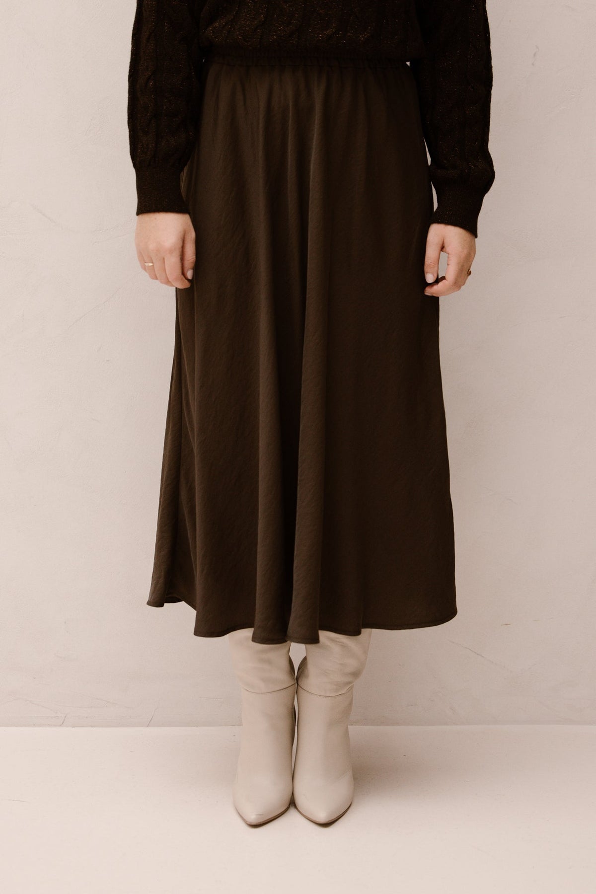 Angelina skirt dark chocolate - Bij Keesje - Elvira