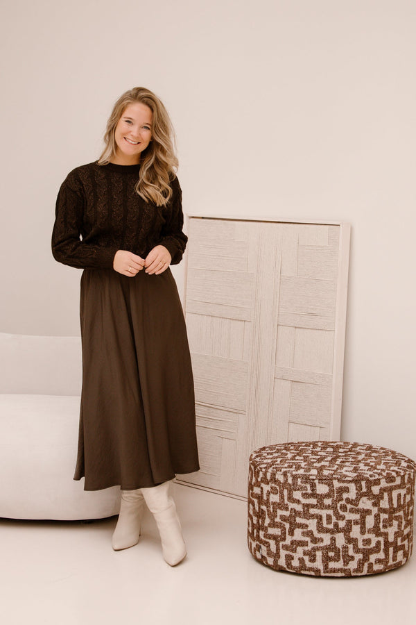 Angelina skirt dark chocolate - Bij Keesje - Elvira