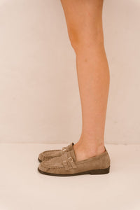 Anica 3-d suede loafer taupe - Bij Keesje - Tango - Schoenen