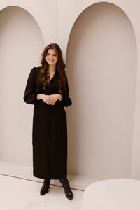 Anio heavy sateen dress black - Bij Keesje - Neo Noir