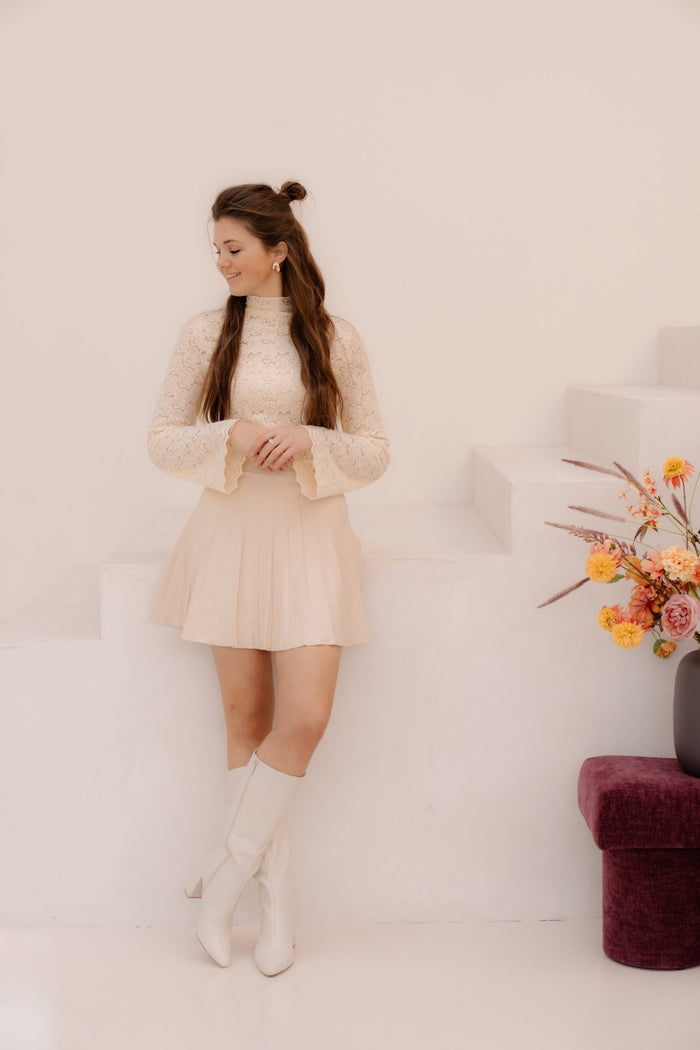 Anje klokkend rokje beige - Bij Keesje - Bij Keesje