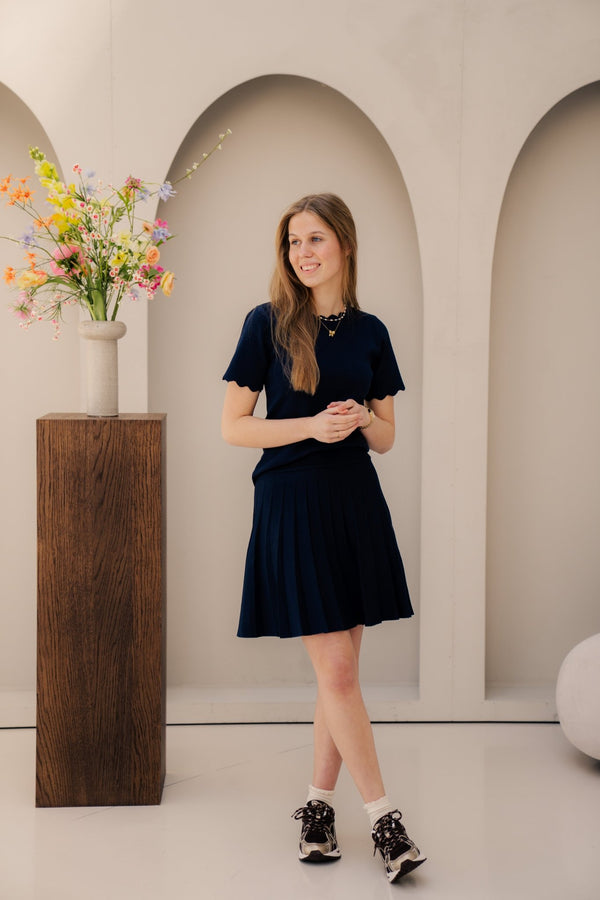 Anje Klokkend Rokje Donkerblauw - Bij Keesje - Bij Keesje - Rok