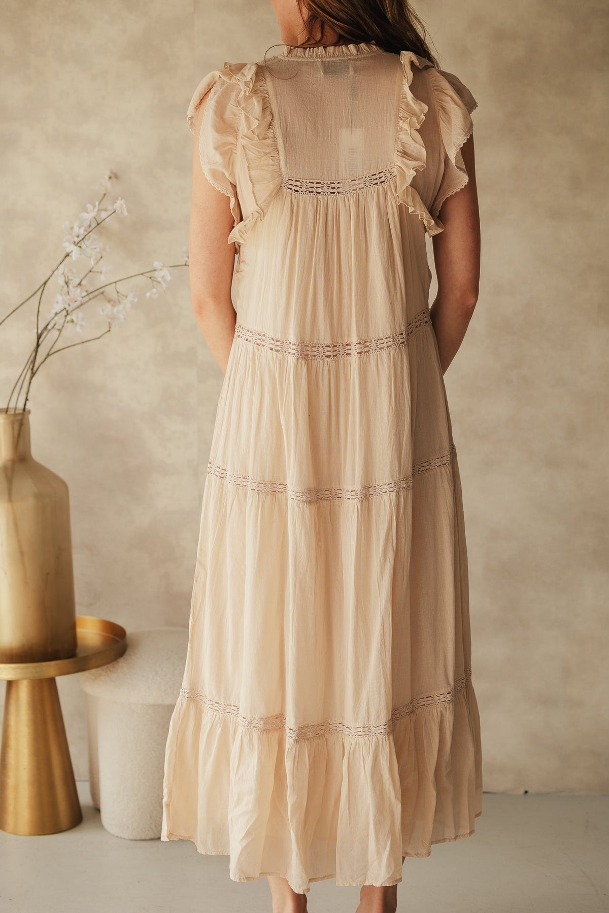 Ankita voile dress sand - Bij Keesje