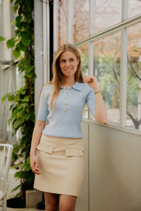 Anne Top Light Blue - Bij Keesje - Bij Keesje The Label - Top