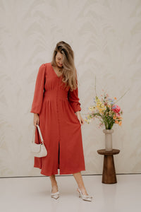 Annelie Solid Crepe Dress cherry pink - Bij Keesje - Neo Noir - Jurk