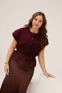 Annelore top bordeaux - Bij Keesje - Bij Keesje - Top