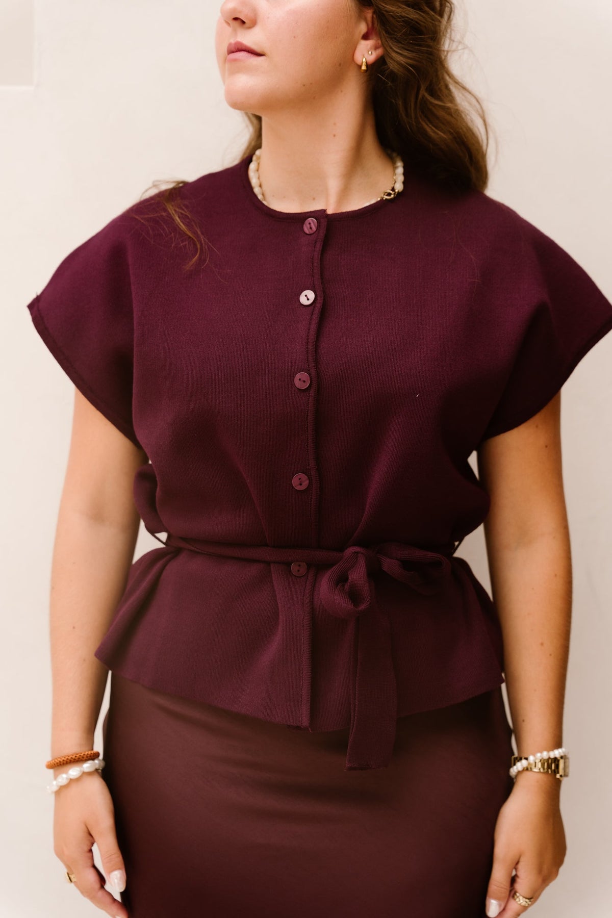Annelore top bordeaux - Bij Keesje - Bij Keesje - Top