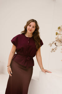 Annelore top bordeaux - Bij Keesje - Bij Keesje - Top