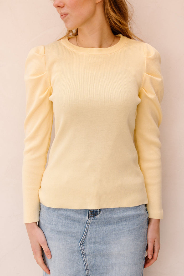 Anniek pofmouw top geel - Bij Keesje - Bij Keesje