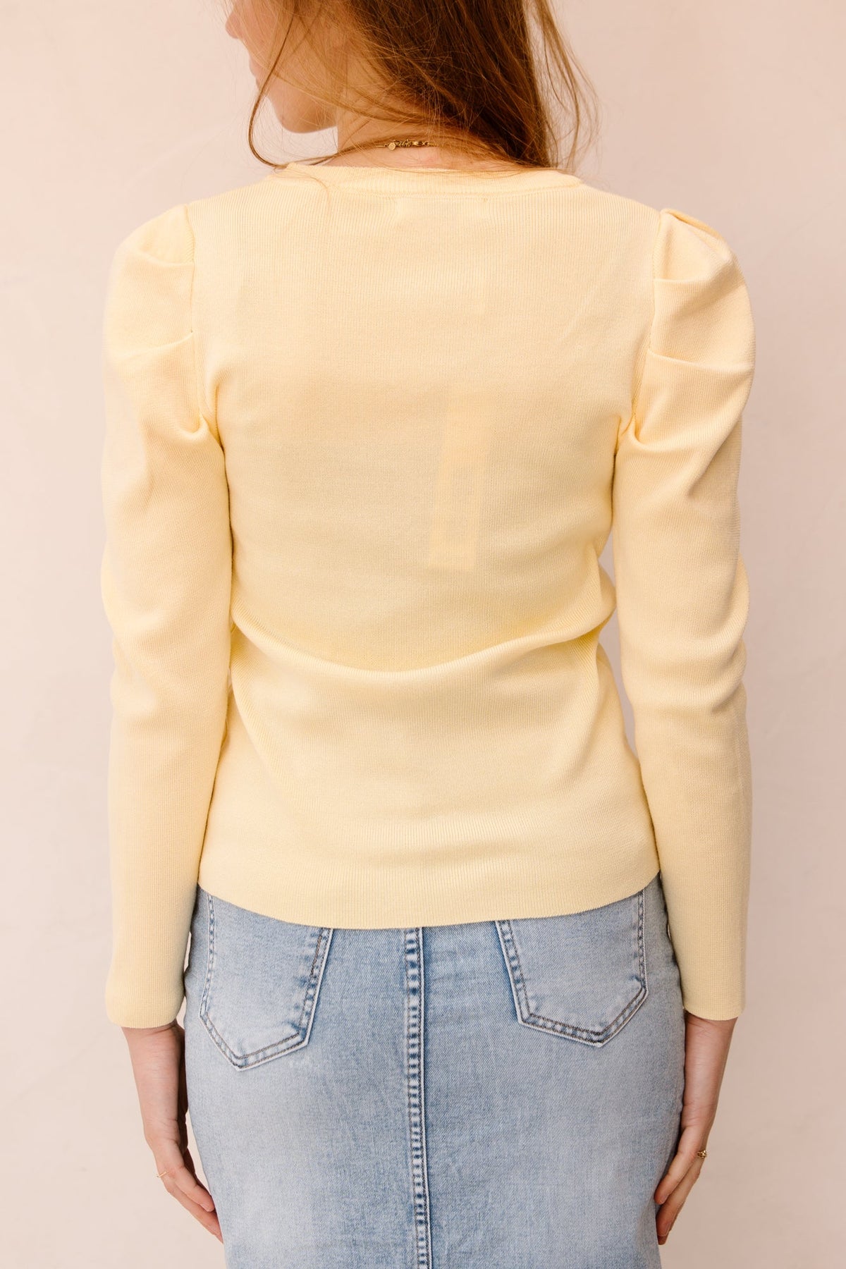 Anniek pofmouw top geel - Bij Keesje - Bij Keesje