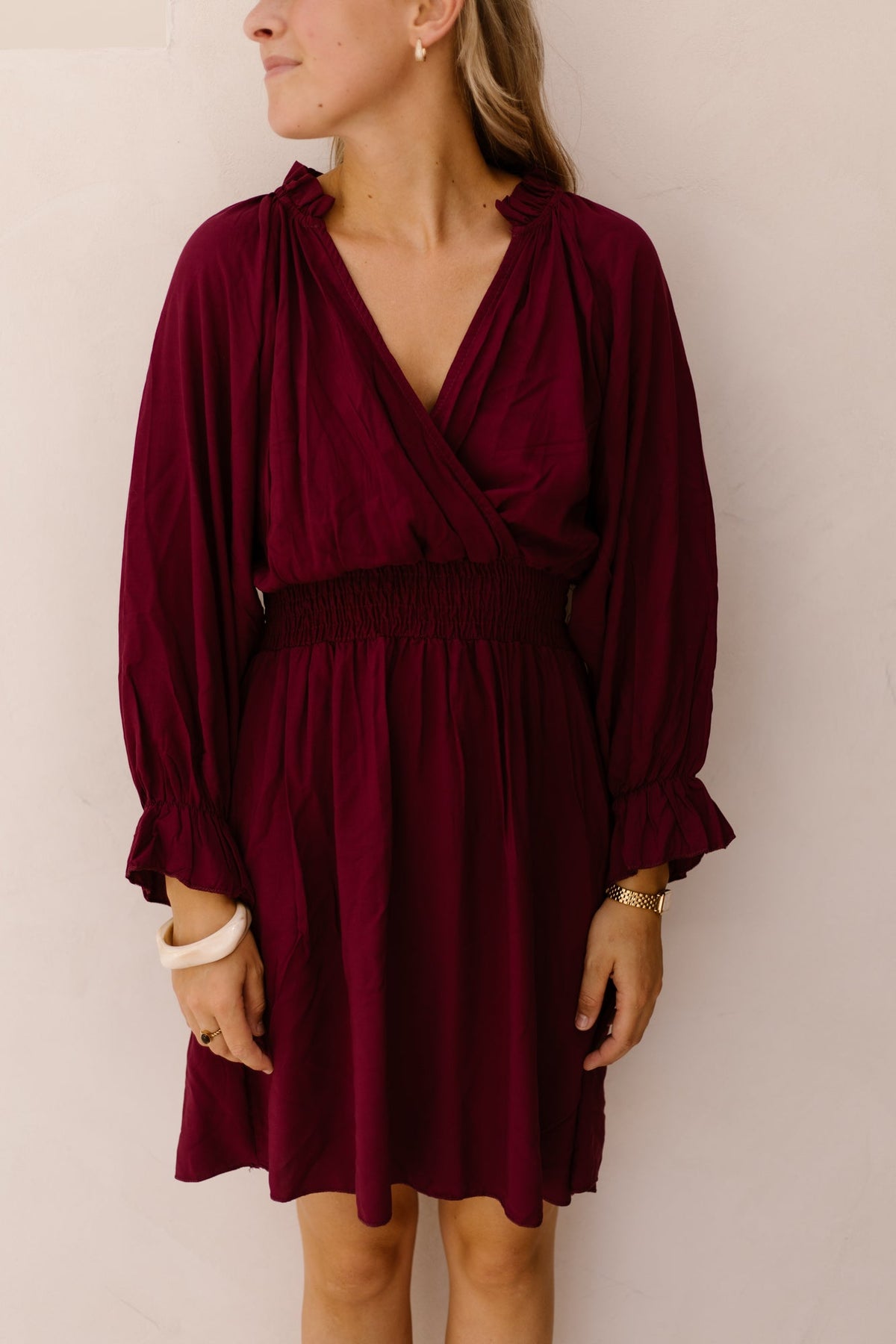 Anouk dress bordeaux - Bij Keesje - Bij Keesje - Jurk
