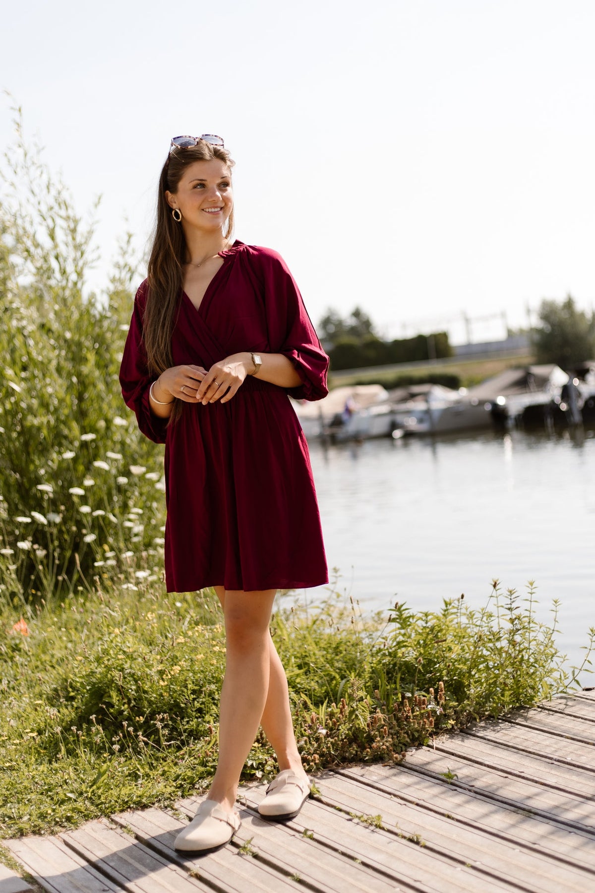 Anouk dress bordeaux - Bij Keesje - Bij Keesje - Jurk