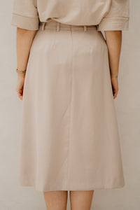 AnyaCC Midi Pleat Skirt Sand - Bij Keesje - Co'couture - rok