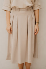 AnyaCC Midi Pleat Skirt Sand - Bij Keesje - Co'couture - rok