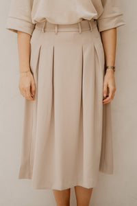 AnyaCC Midi Pleat Skirt Sand - Bij Keesje - Co'couture - rok