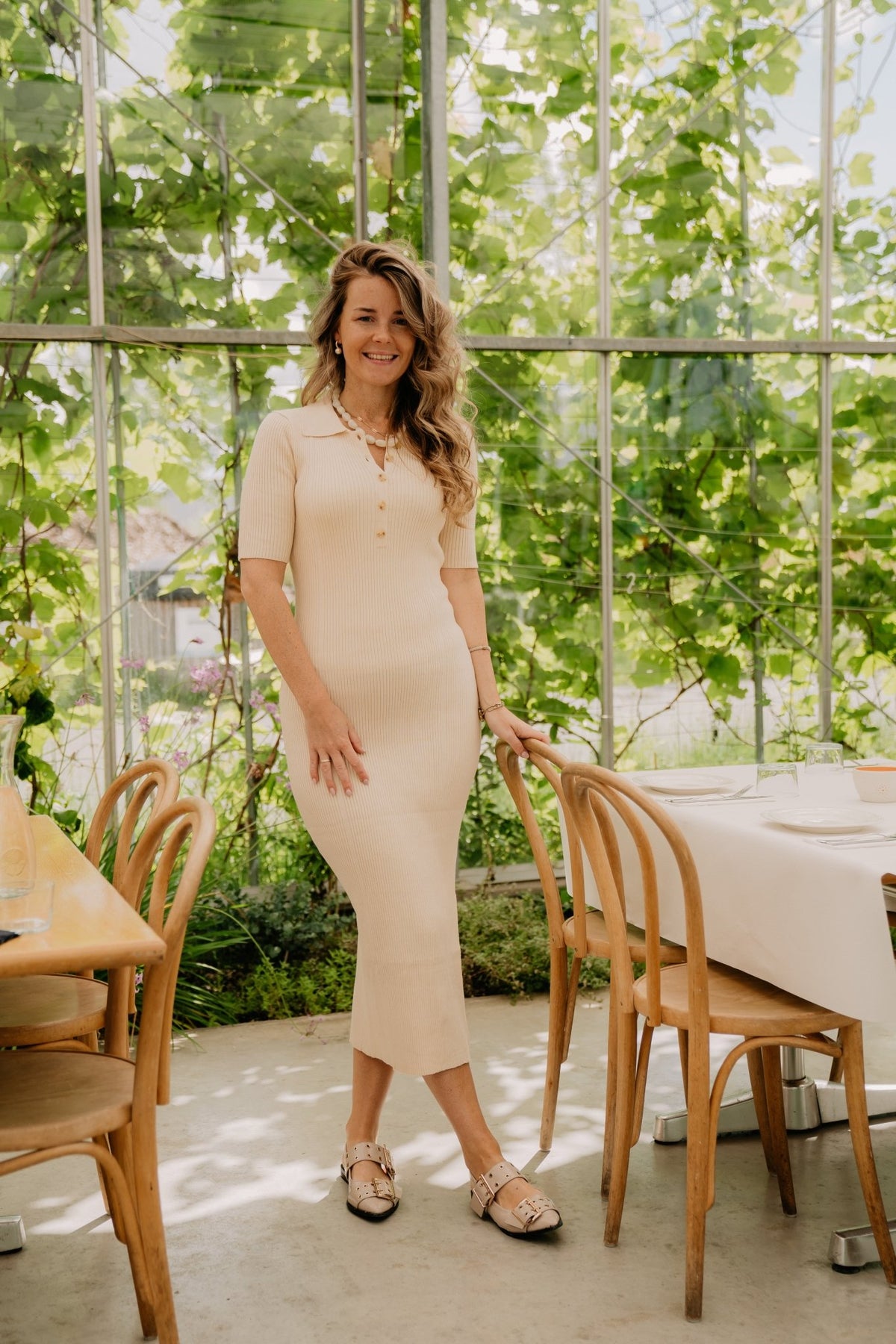 Arielle Bodycon Dress Off White - Bij Keesje - Bij Keesje The Label - Jurk