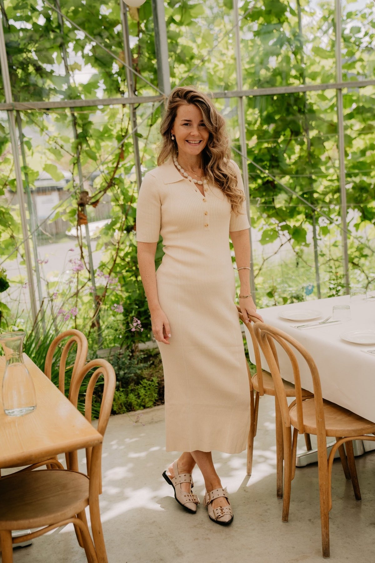 Arielle Bodycon Dress Off White - Bij Keesje - Bij Keesje The Label - Jurk