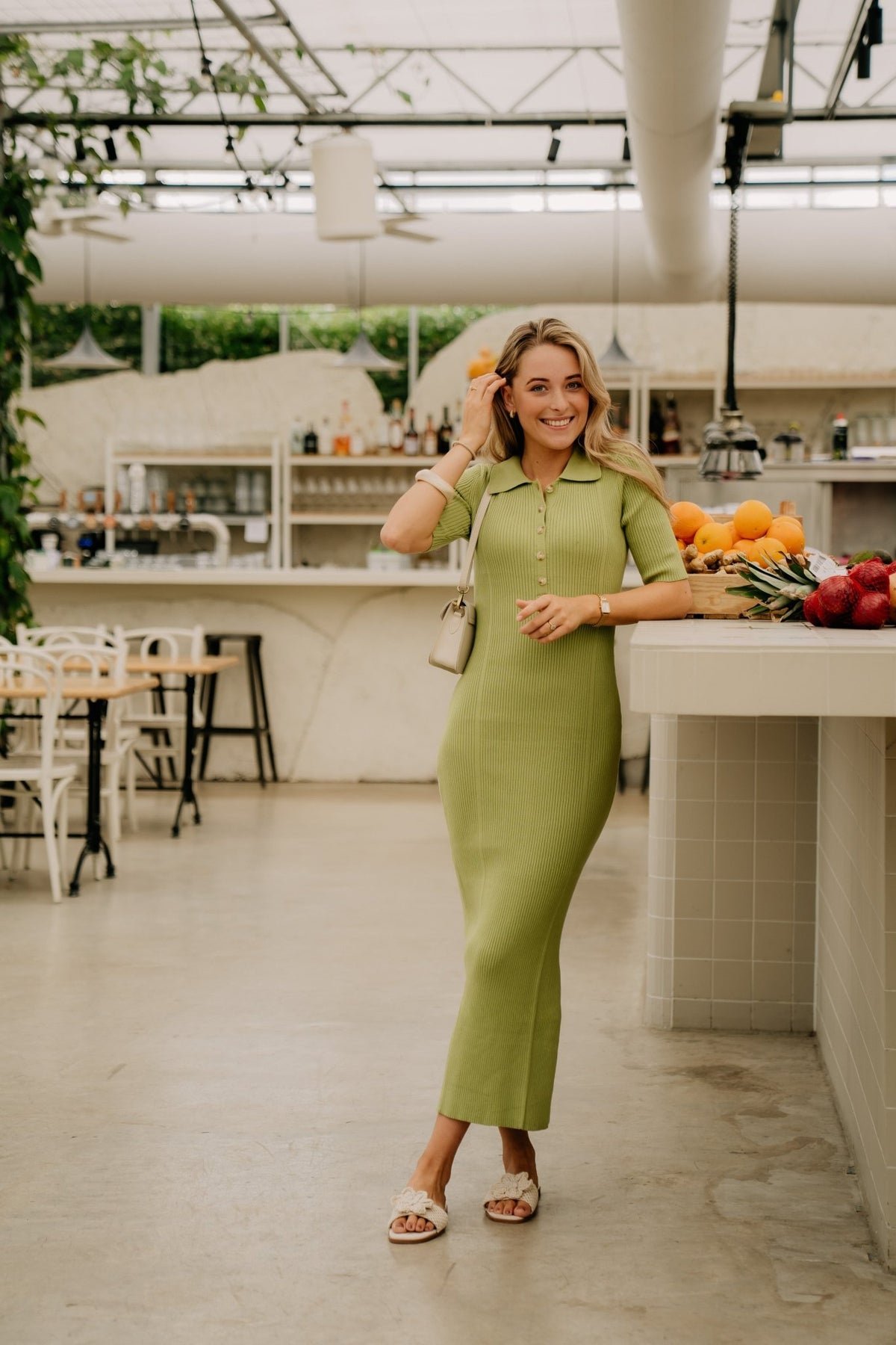 Arielle Bodycon Dress Olive Green - Bij Keesje - Bij Keesje The Label - Jurk