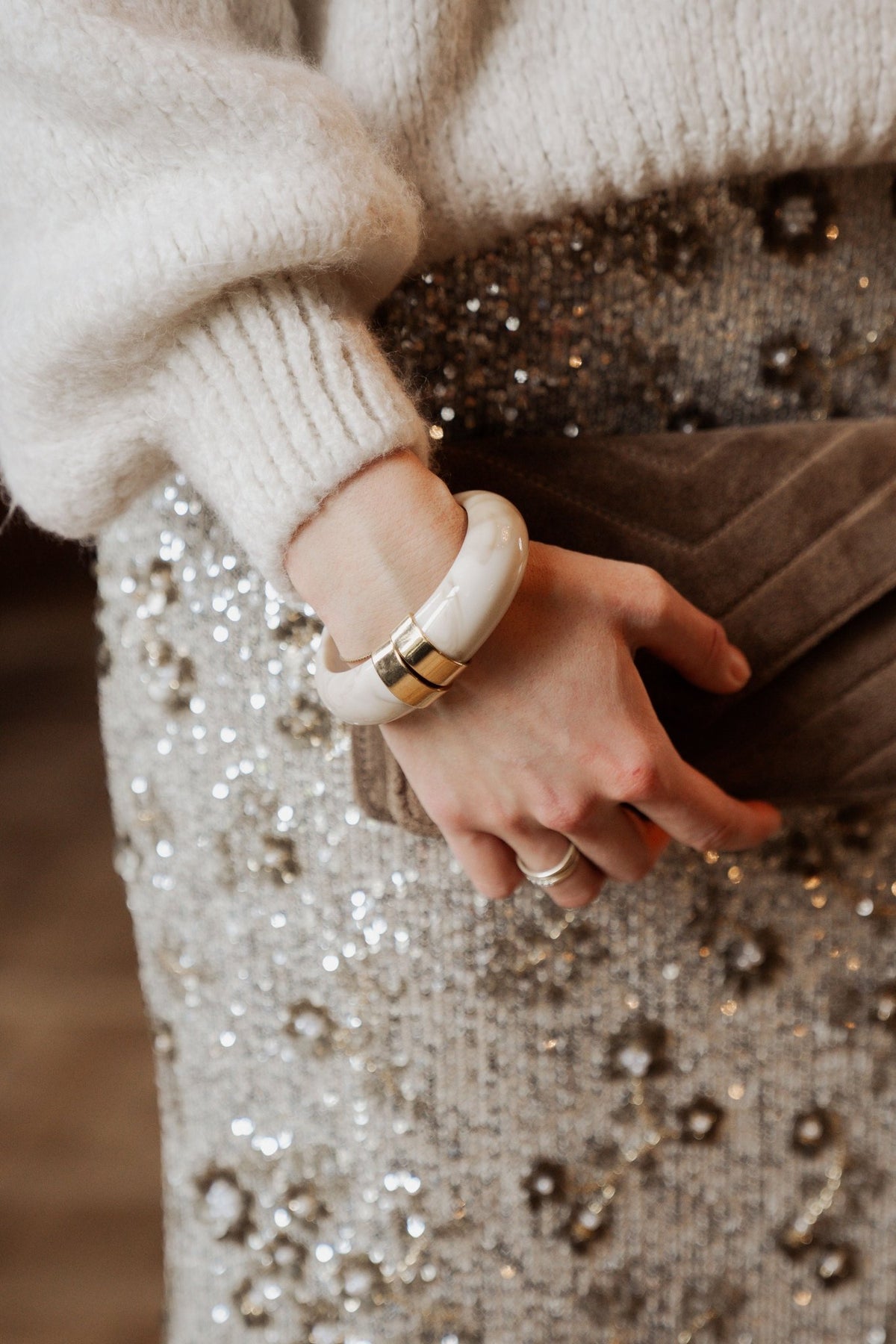 Armband gouddetail off - white - Bij Keesje - Bij Keesje