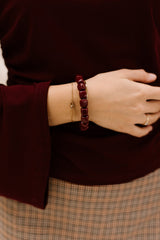 Armband Rhodé bordeaux - Bij Keesje - Bij Keesje - Armband