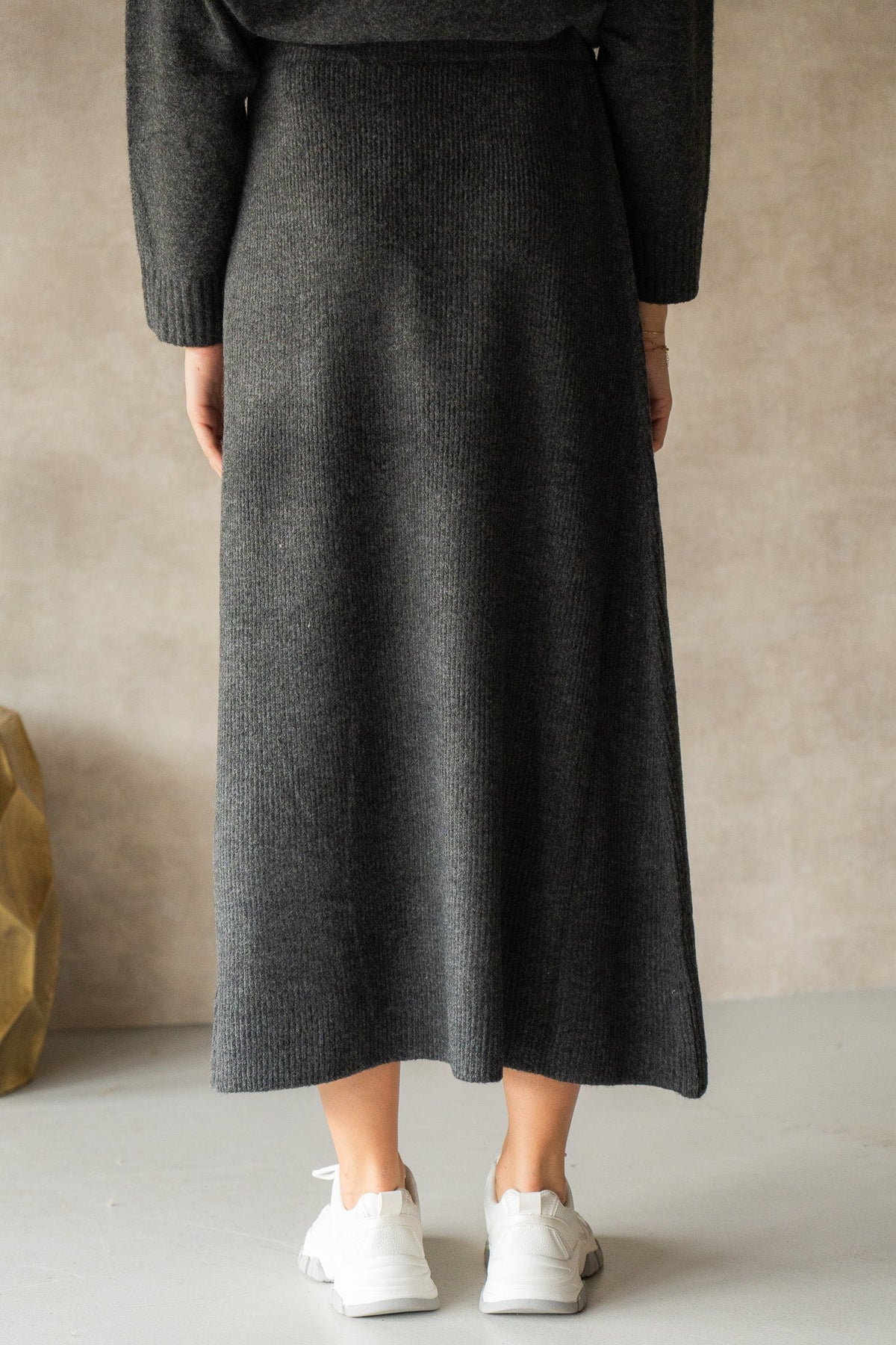 Arwin knit skirt antracit - Bij Keesje