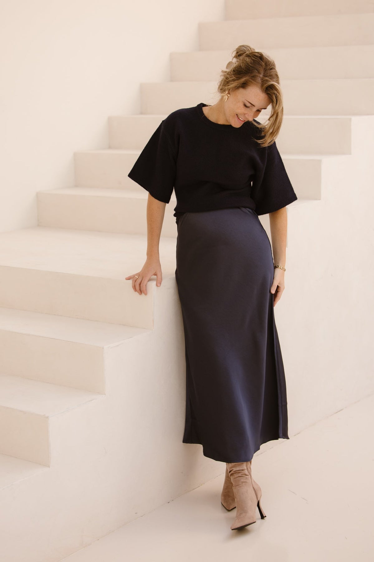 Asha knit tee navy - Bij Keesje - Neo Noir