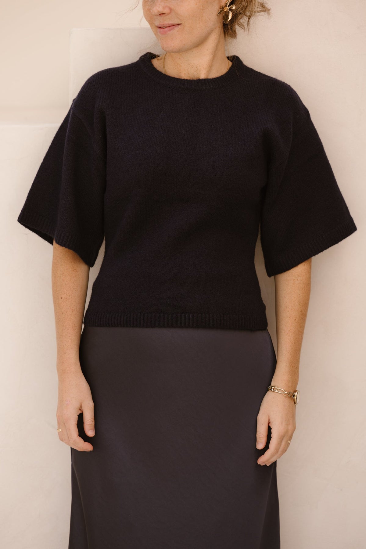 Asha knit tee navy - Bij Keesje - Neo Noir