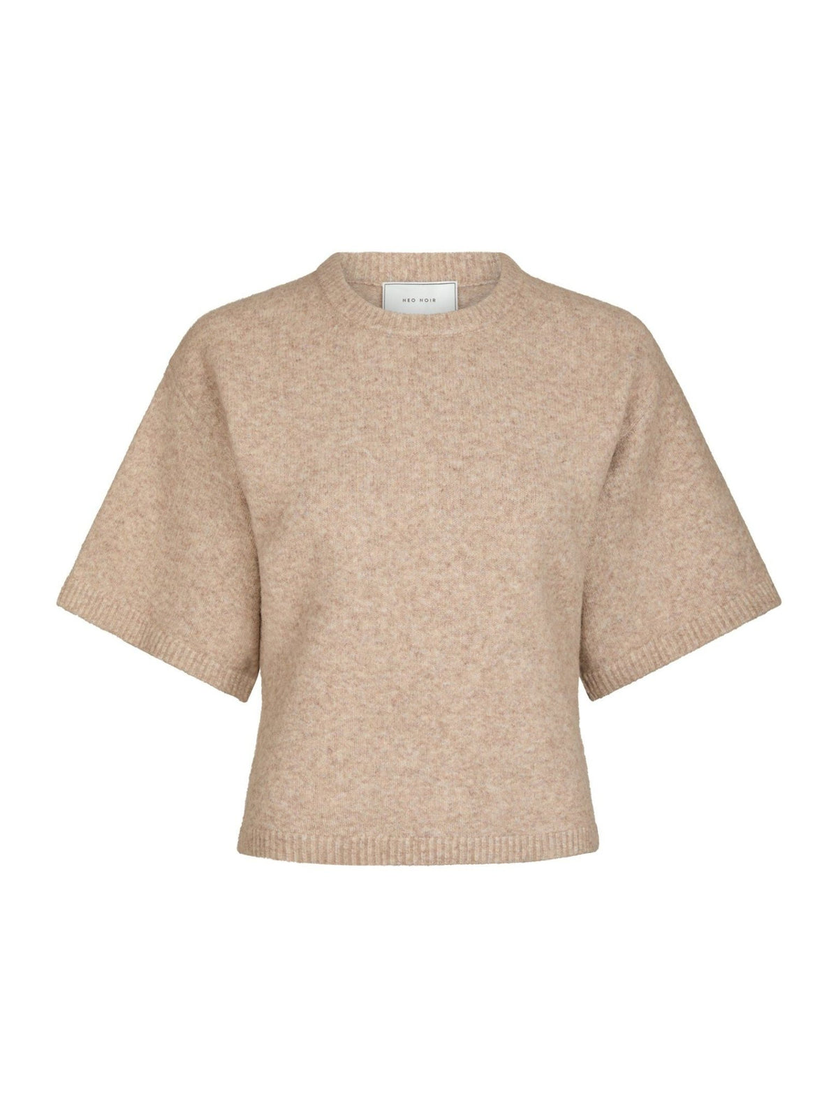 Asha knit tee sand melange - Bij Keesje - Neo Noir
