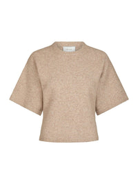 Asha knit tee sand melange - Bij Keesje - Neo Noir
