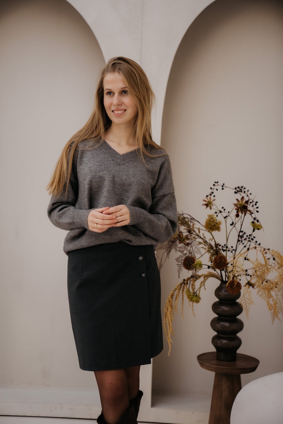 Ashanta trui grijs - Bij Keesje - Bij Keesje - Trui