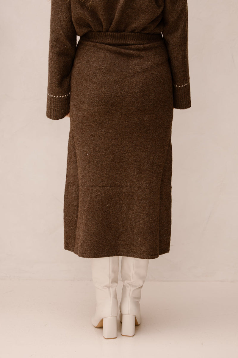 Ashanti knit skirt brown melange NN - Bij Keesje - Neo Noir