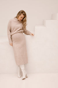 Ashanti knit skirt sand melange - Bij Keesje - Neo Noir