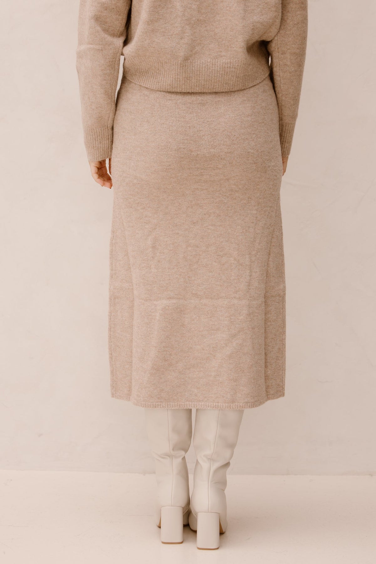 Ashanti knit skirt sand melange - Bij Keesje - Neo Noir