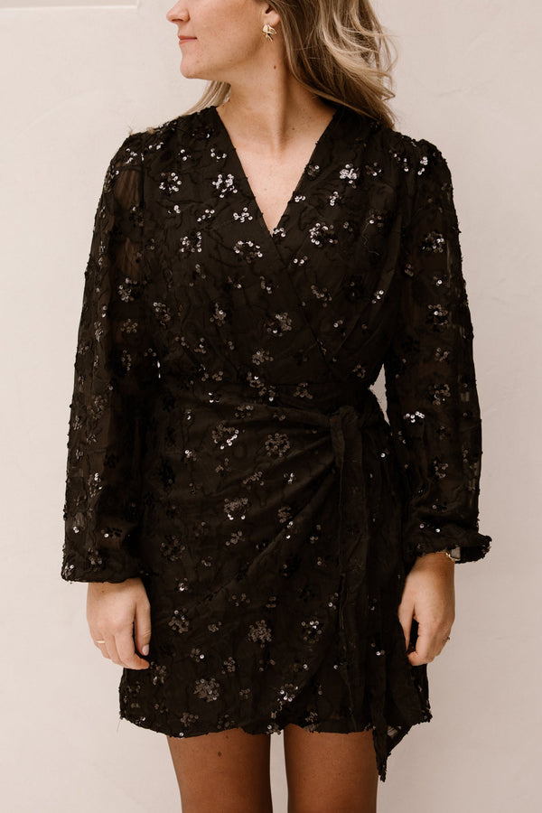 Ashley pailletten jurk zwart - Bij Keesje - Bij Keesje